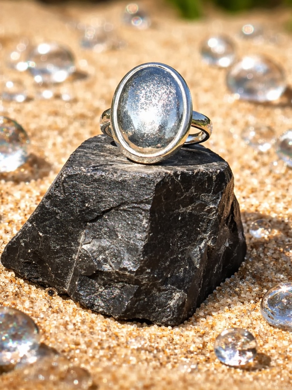 Platinum Aura Druzy Ring - Picture 10 of 14